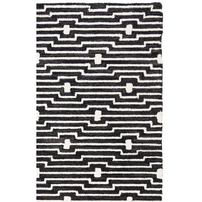 Tapis géométrique en laine / coton touffeté à la main Beardall