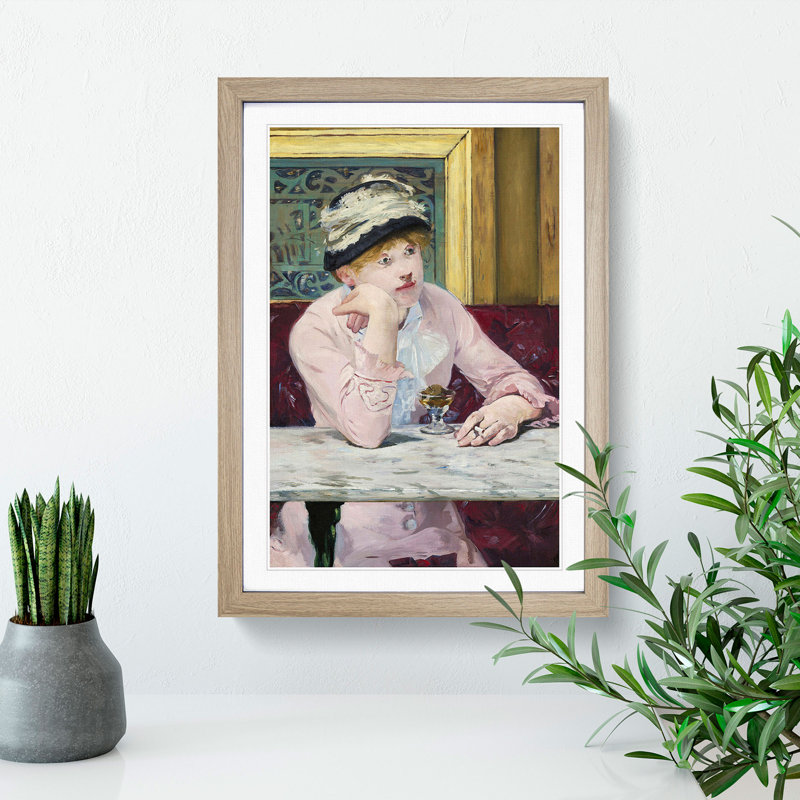 Plum Brandy by Edouard Manet - Framed Print, Oak Framed, 65cm H x 48cm W x 2cm D