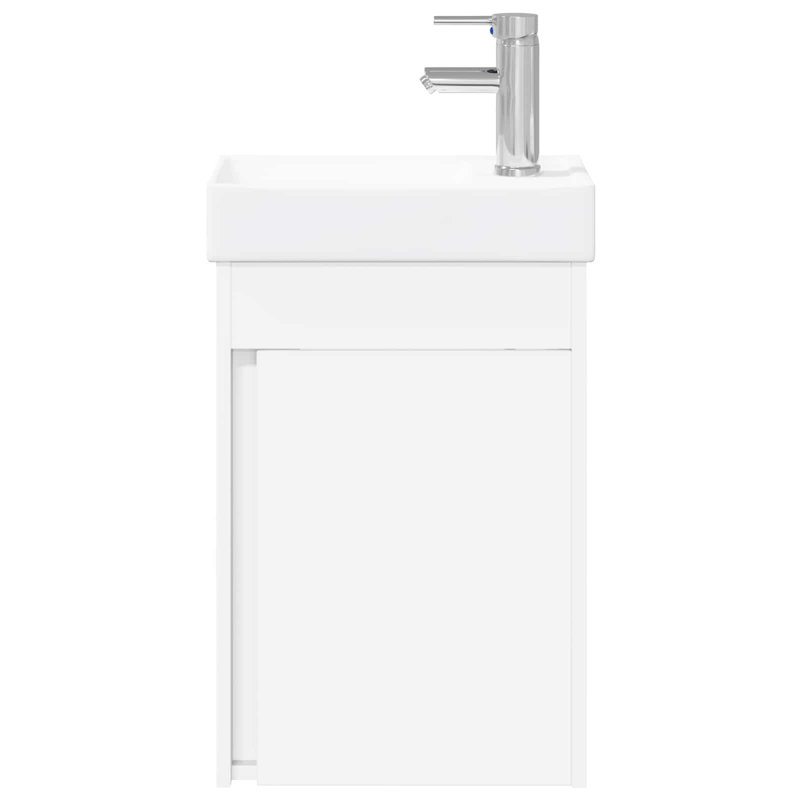 Single Bathroom Vanity with Ceramic Basin, White