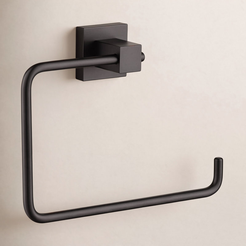 Anneau à serviettes Cube, Noir mat