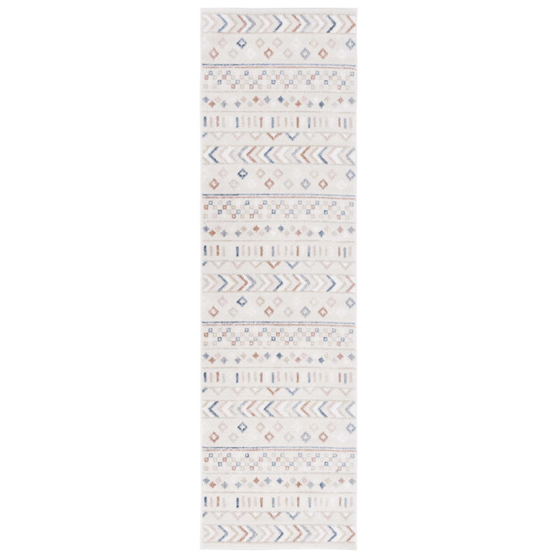 Tapis lavable Artavious 226 en beige / multicolore, Tapis de couloir 2 pi 2 po x 8 pi