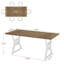  Grande table de salle à manger 70,8 pouces pour 6 à 8 personnes, table de cuisine industrielle en bois avec pieds robustes en métal, table de salle à manger rectangulaire pour cuisine, salle à manger, salon, rustique