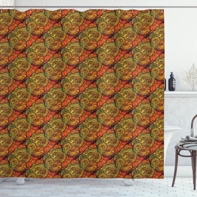 Nickole Abstract Shower Curtain with Hooks Included