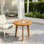 Table d'appoint ronde ronde avec panneau à lattes pour une utilisation durable et élégante du patio