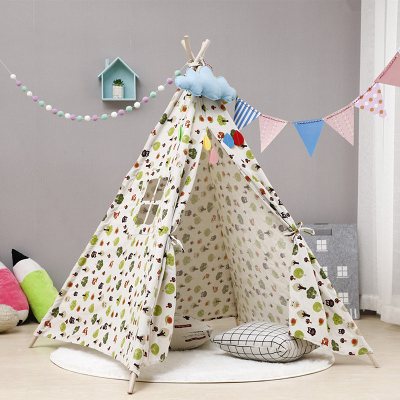 KingSo Indoor Fabric Triangular Play Tent, 51.2" H x 47.2" W x 47.2" D