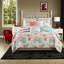Ensemble de literie luxueux en satin de coton corail 6 pièces, design côtier pour la décoration intérieure
