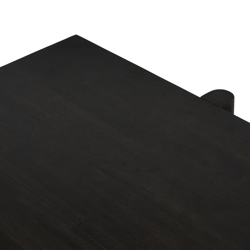 Reza Solid Wood Executive Desk, Worn Black Parawood