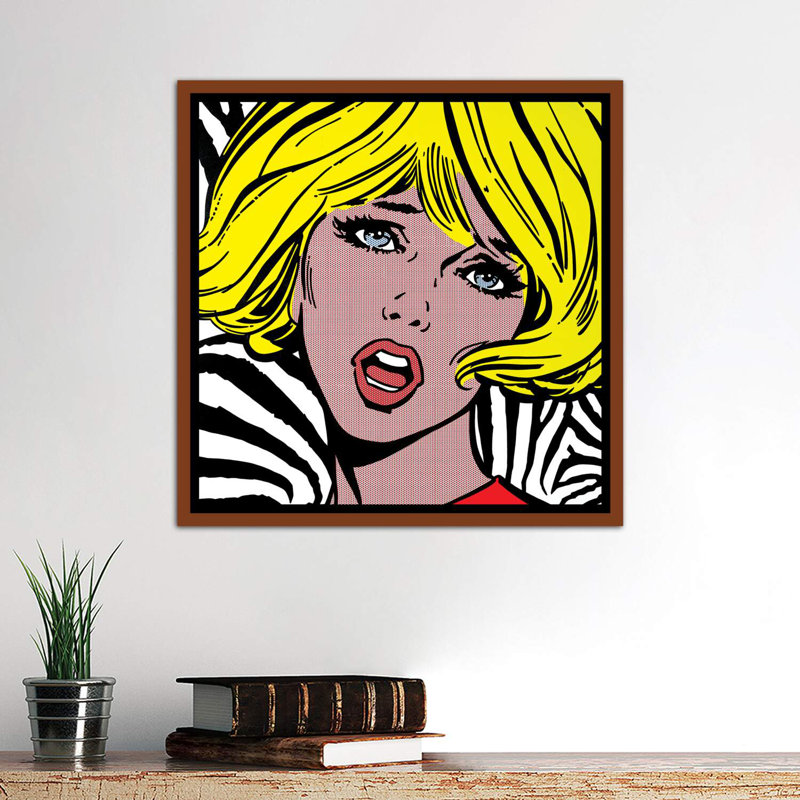 «Girl on Zebra» par Toni Sanchez - impression d'art graphique, Cadre flottant brun, H 26 po x l 26 po x P 1,5 po