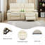 74.4" Breathable Leather Dual Power Recliner Loveseat With Storage Console, USB & LED
