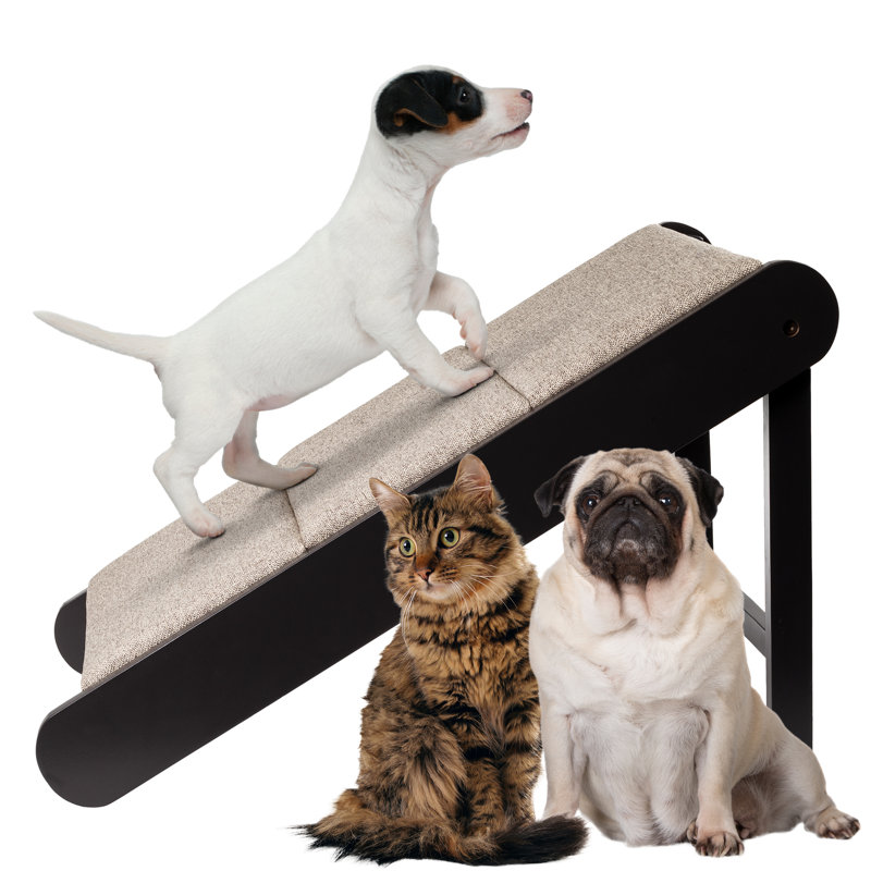  Rampe pour animal de compagnie pliable en bois PETMAKER, Gris/crème