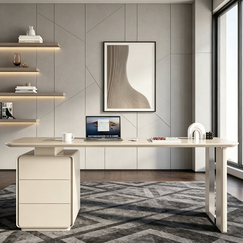 Bureau italien minimaliste, H 29,53 po x l 70,87 po x P 27,56 po