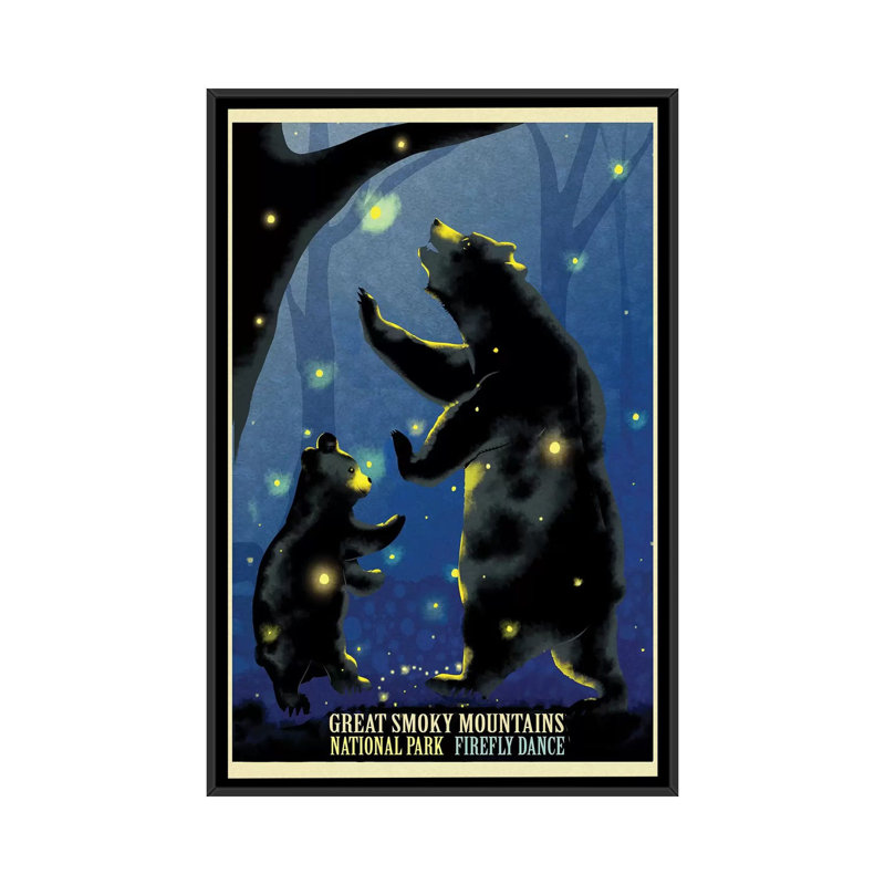 «Firefly Dance», impression sur toile, H 26 po x l 18 po x P 1,5 po, Toile avec cadre noir, Pas de tapis