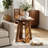 Solid Wood Round End Table, Mid-Century Modern Side Table