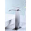 Robinet de lavabo de salle de bain moderne avec bec cascade - commande à une poignée et corps en acier inoxydable en nickel brossé, design élégant, poignée robuste-122521114
