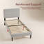 Modern Linen Effect Fabric Bed Frame with Adjustable Headboard for Bedroom Furniture-1912375002-1912375004