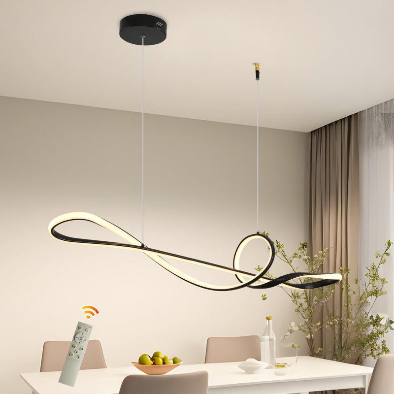 Serenc 1 - Light Dimmable Kitchen Island Linear LED Pendant with Remote Control Included