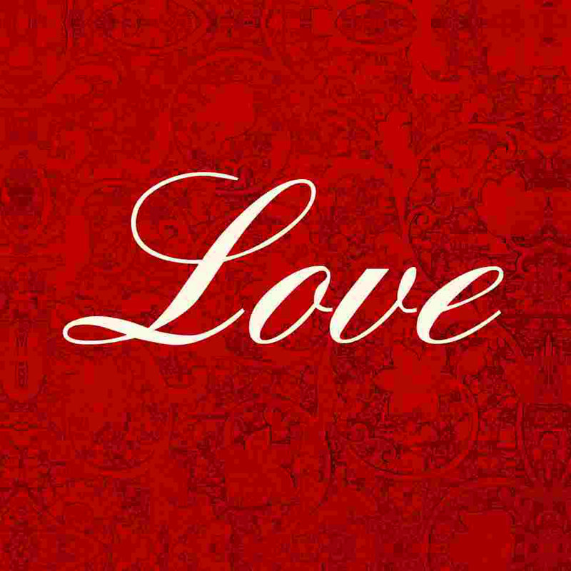 Amour rouge, H 30 po x l 30 po