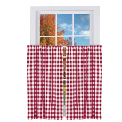 Checkered Tailored Cafe Curtain