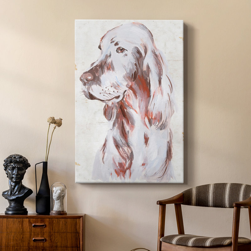 Chien assis III - galerie sur mesure, H 18 po x l 12 po