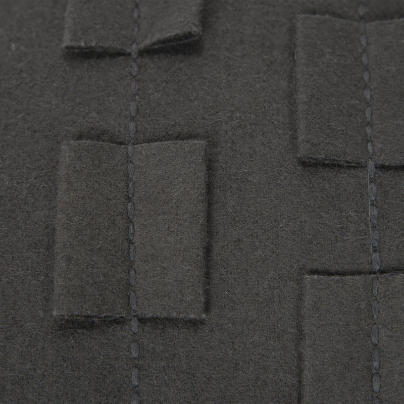 Housse et insert de coussin carré en laine , Gris foncé