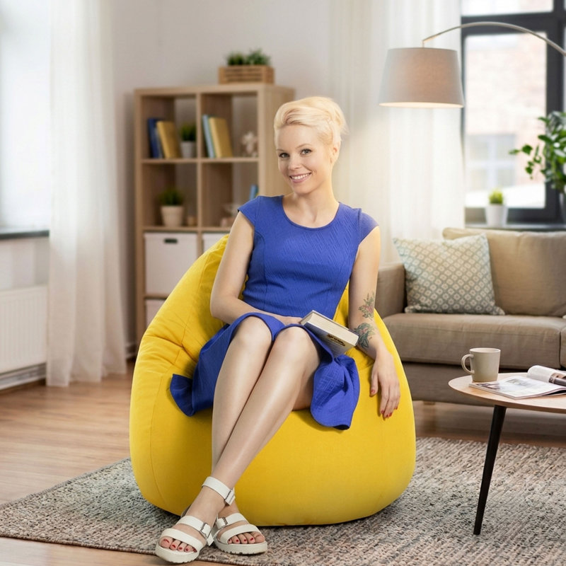 Easy Standard Classic Bean Bag, Yellow