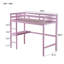 Lit mezzanine simple avec bureau intégré, échelle et barrière de sécurité, parfait pour les études et les loisirs en rose-118038464