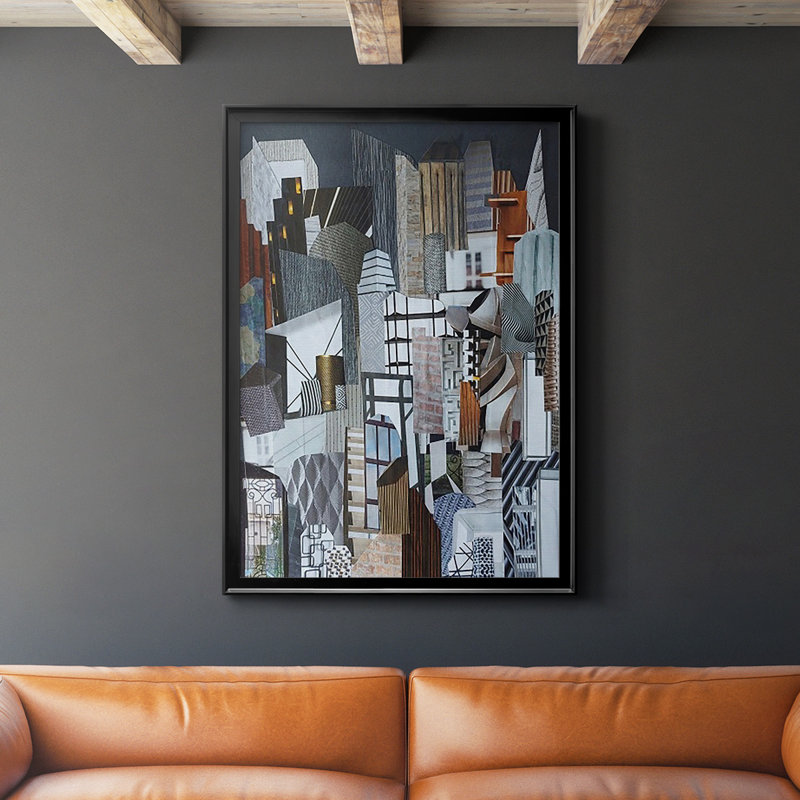 Western Metropolis par Coco Good Print, H 42,5 po x l 30,5 po x P 1 po, Noir