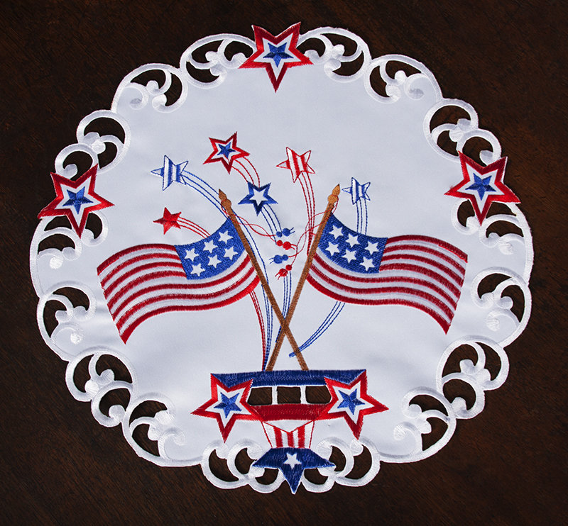 Polyester Embroidered Round Placemat