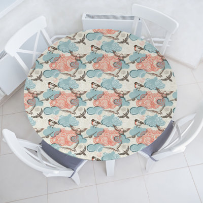 East Urban Home Abstract Fitted Round TableclMulticolor 78458