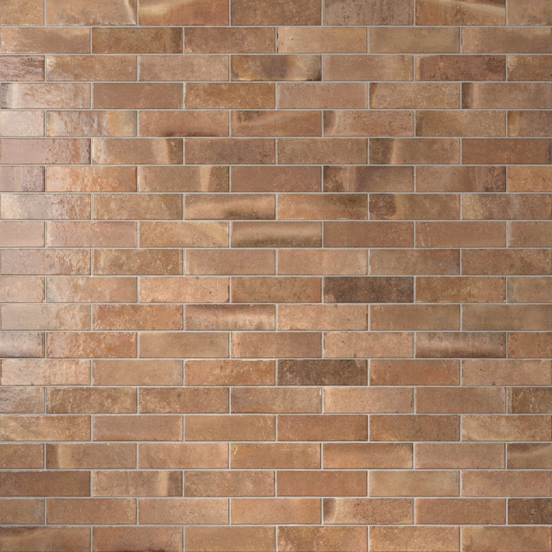 Carreau de sol et de mur en porcelaine terre 2,5 x 10 Terra Amber, Ambre