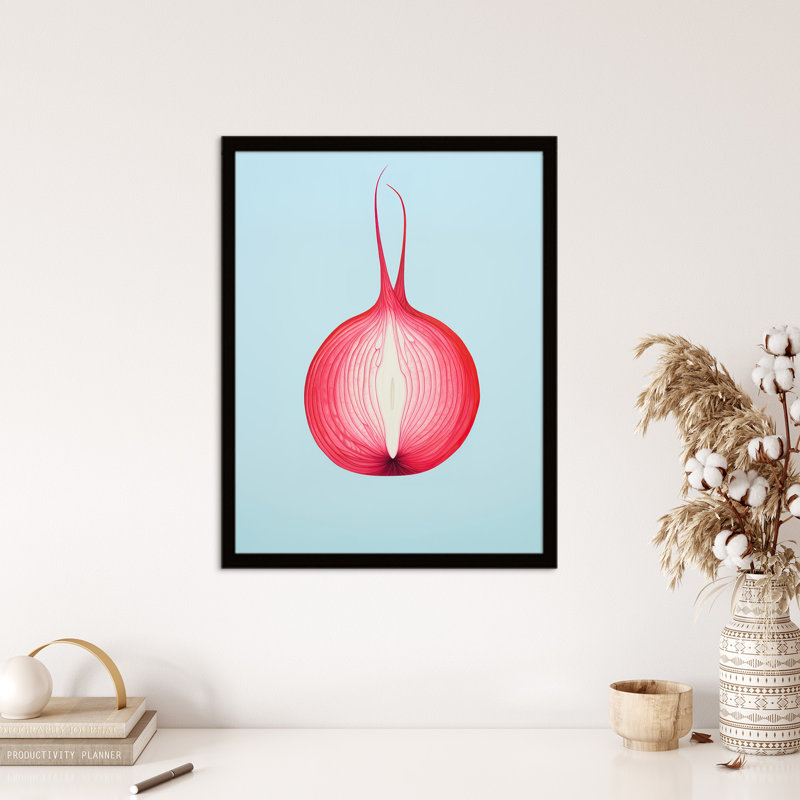 Just Add Red Onion Cut Vegetable Kitchen Pastel - Single Picture Frame Print