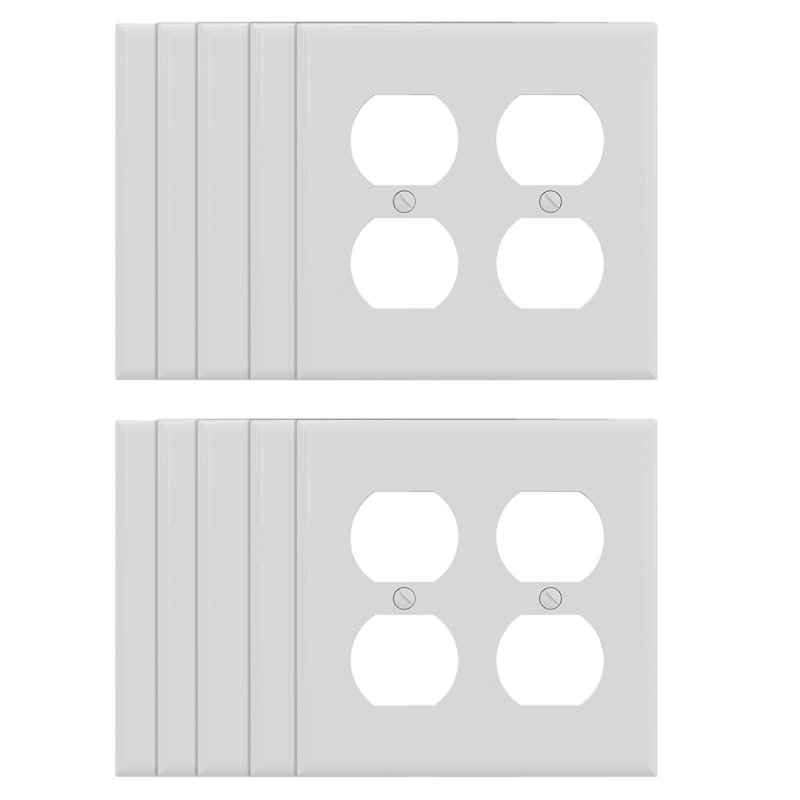 Plaque murale 2 prises doubles, Blanc