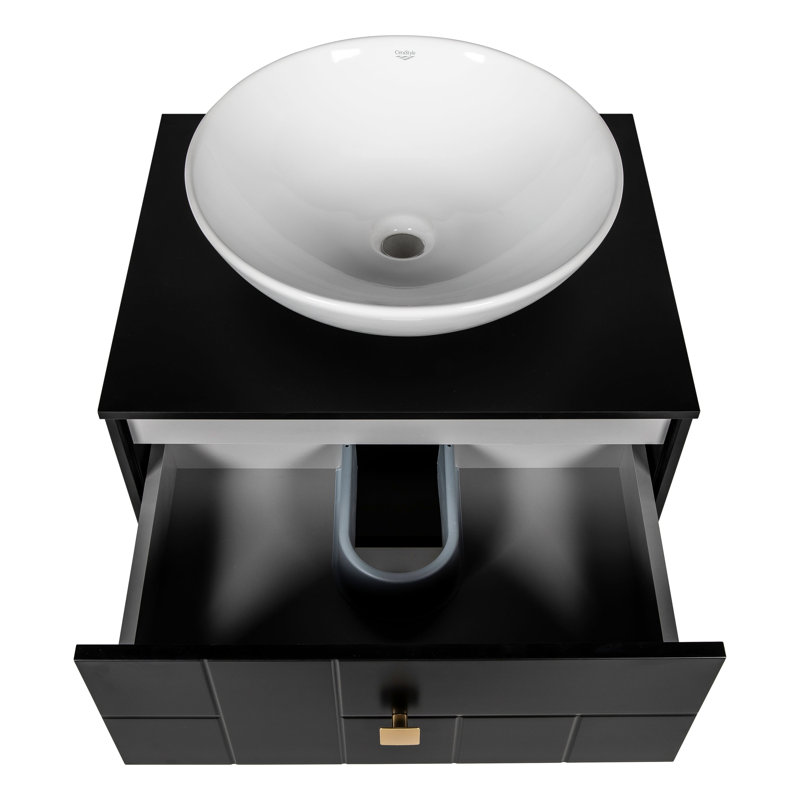 Meuble-lavabo autoportant avec lavabo Spruha-F_Modern, Noir mat