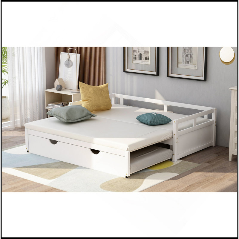 Extending Daybed With Trundle, Wooden Daybed With Trundle, White