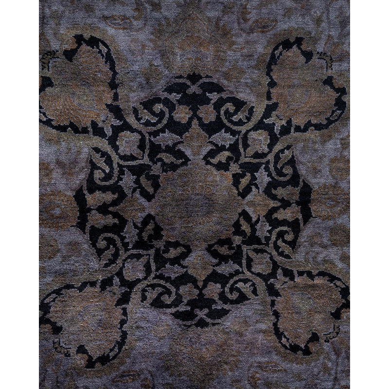 Tapis noir unique 8 pi 3 po x 10 pi 5 po Xoie