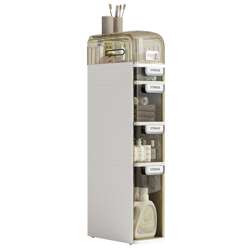Elara 4-Drawer Narrow Slim Storage Cart Bathroom Storage Cabinet Mobile Storage Organizer