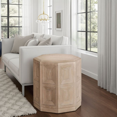 Kizie Accent Side End Table, Brown Wood, Rectangular 20 Inch