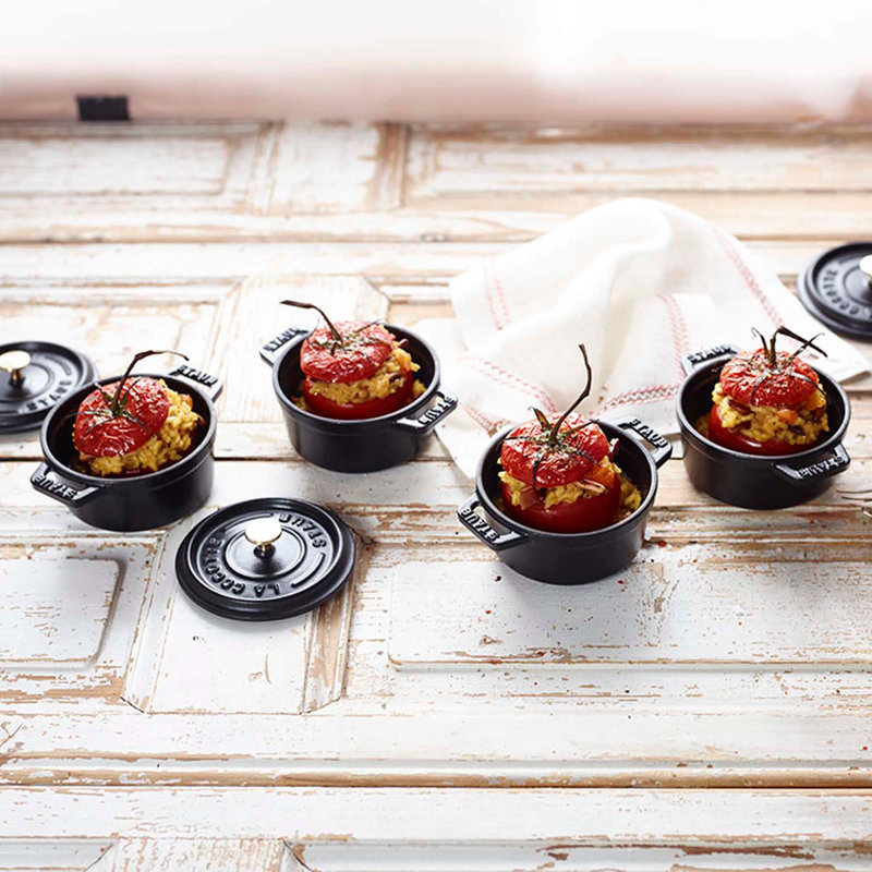 La Cocotte Cast Iron Round Cocotte, 0.25 quarts, Black Matte