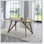 Darla 70 Inch Rectangular Walnut Oak Dining Table With Geometric Cross Base, Perfect For Modern And Elegant Dining Spaces.
