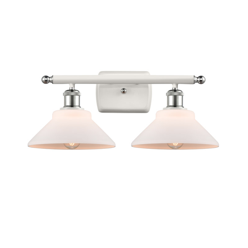 Éclairage pour salle de bain à intensité variable 2 lumières Newton St Loe, Ampoule DEL 6 watts Vinage, Blanc mat