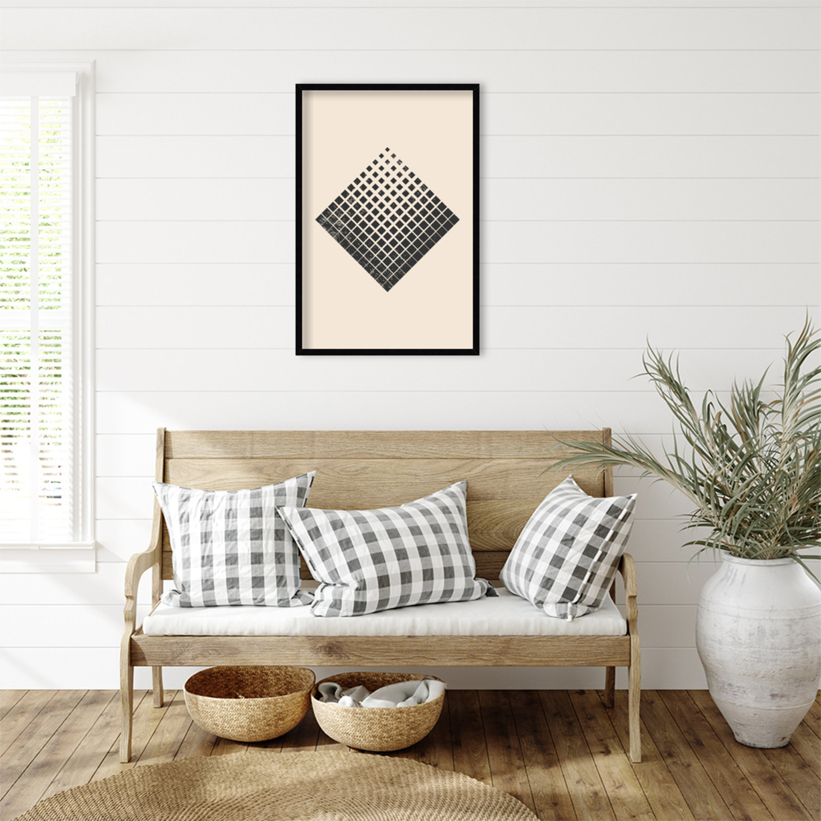 Minimal Halftone Shapes No. 3 Print, 33" H x 23" W x 1" D, Black