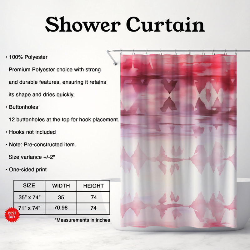 Pink Flow - Premium Shower Curtain, 74"H x 71"W