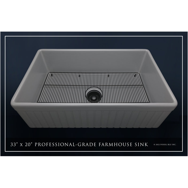Luxury Solid Fireclay Farmhouse Sink, Matte Black Accessories