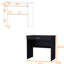 Bureau noir avec tiroir et tablette-178654832