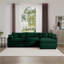 Sofas 3-Seater L-Shaped with Footrest, Classic Modern Sage Green Corduroy for Small Living Rooms | Sage Green | Corduroy