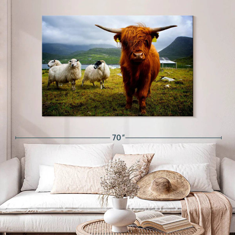 Brampt Highland Cow and Friends, H 34 po x l 51 po