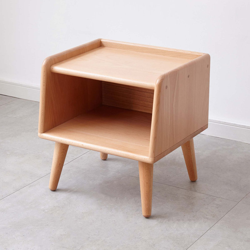 Tables de chevet en bois massif pur, Naturel