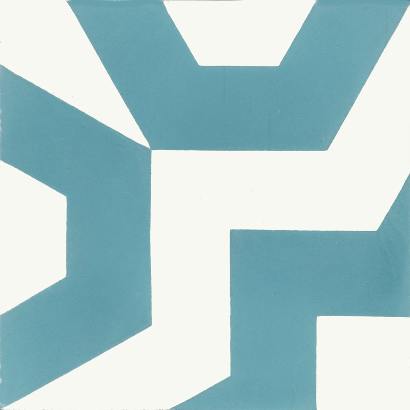 Dekko 8" x 8" Cement Patterned/Concrete Look Wall & Floor Tile, Aquamarine