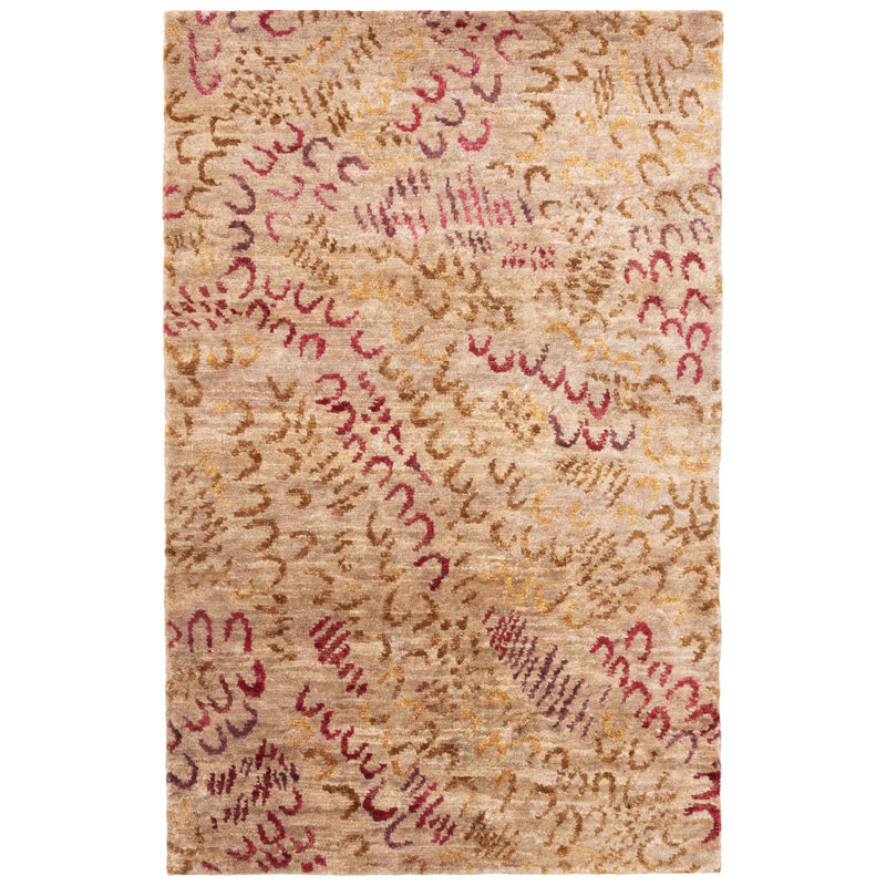 Tapis en jute noué à la main Horseshoe Spice, Rectangle de 5 pi x 8 pi