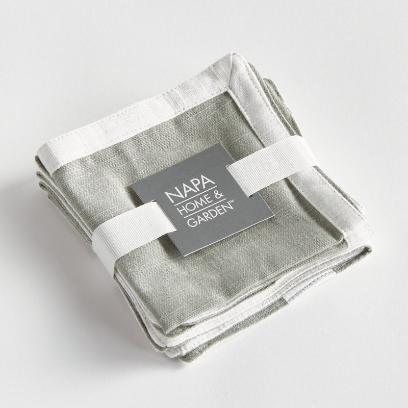 Meadowood Cotton Square Napkins, Sage Green